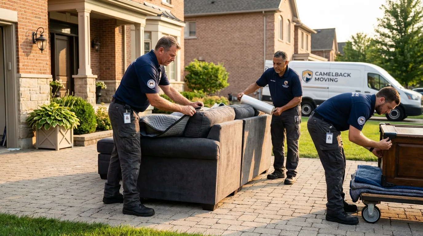 Large estate moving crew wrapping furniture in Green Forest, AR